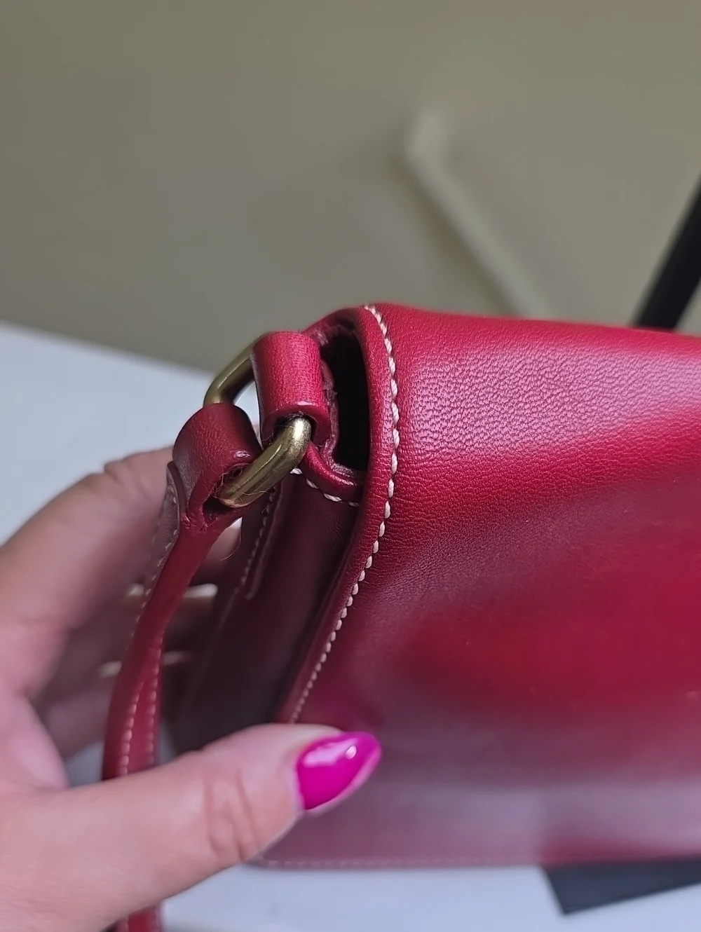 COACH 9599 Vintage Red Leather Legacy West Demi Flap Crossbody EUC